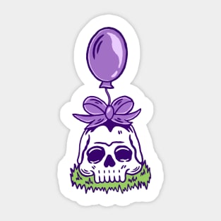 Skull Purple Balloon Sticker